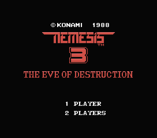 Nemesis 3 - The Eve Of Destruction title screen for MSX